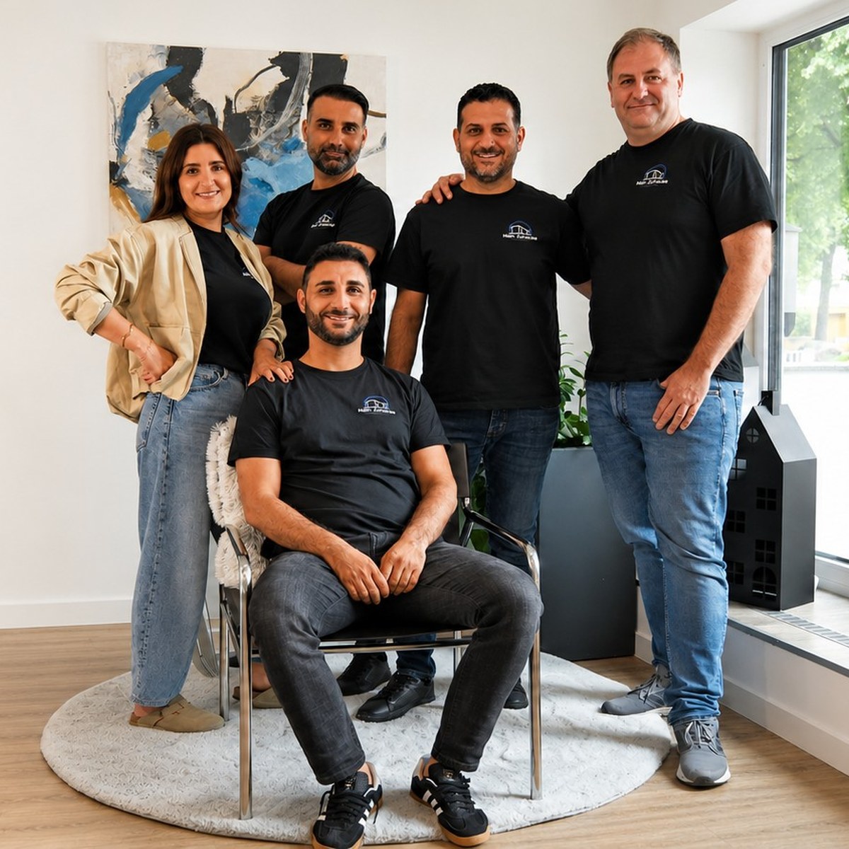 Das Team der Mein Zuhause Massivhaus GmbH in den eigenen Büroräumen